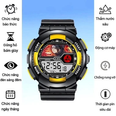 Đồng hồ thể thao điện tử Itachi Sasuke chống nước thời trang mới phù hợp bé trai & bé gái giá ưu đãi 147,133₫
