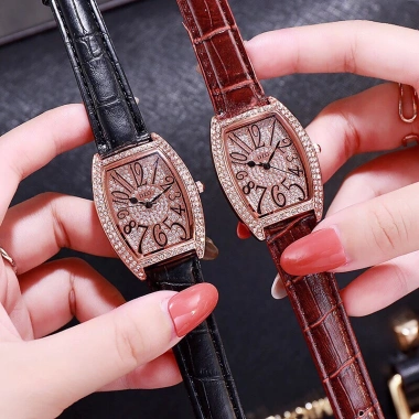 Đồng hồ thời trang nữ DZG dây da mặt đính đá siêu đẹp - Khuyến mãi 23.000đ 3