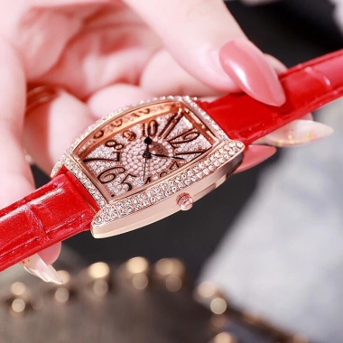 Đồng hồ thời trang nữ DZG dây da mặt đính đá siêu đẹp - Khuyến mãi 23.000đ 6