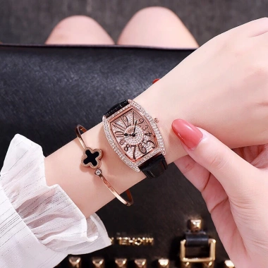 Đồng hồ thời trang nữ DZG dây da mặt đính đá siêu đẹp - Khuyến mãi 23.000đ 7