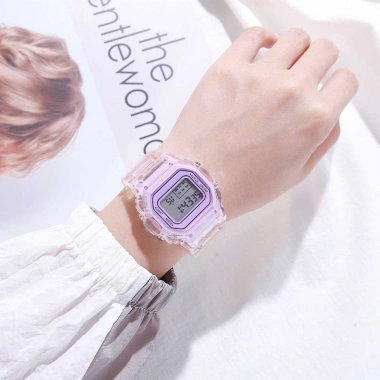 Đồng hồ thời trang Unisex SportT DH17 dây trong suốt mặt điện tử đa năng - 10.000₫