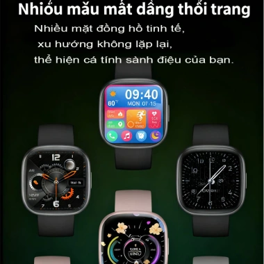 Đồng hồ thông minh HD 1,72 inch, nhịp tim, BT 5.3, Android iOS, pin lâu 590k
