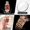 Đồng hồ Thụy Sĩ POEDAGAR vuông sang trọng nữ, thép không gỉ, hỗ trợ cổ tay, thạch anh, chống nước 480k 5