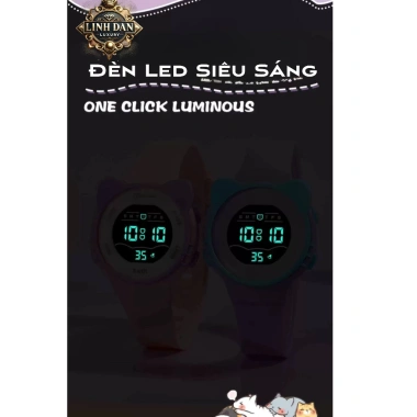 Đồng Hồ Trẻ Em Tai Mèo DIRAY 2.206L - Điện Tử, Chống Nước 30M, Dành Cho Bé Mẫu Giáo Cấp 1