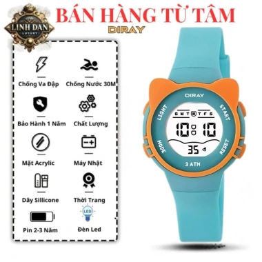 Đồng Hồ Trẻ Em Tai Mèo DIRAY 2.206L - Điện Tử, Chống Nước 30M, Dành Cho Bé Mẫu Giáo Cấp 1 10 Đồng Hồ Trẻ Em Tai Mèo DIRAY 2.206L - Điện Tử, Chống Nước 30M, Dành Cho Bé Mẫu Giáo Cấp 1 10