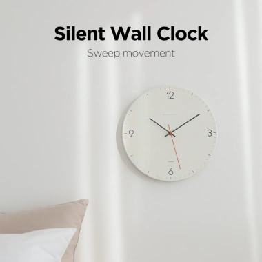 Đồng hồ treo tường Mooas im lặng tròn đơn giản - Quét chống dính, pin, giá ưu đãi 585.000 VND