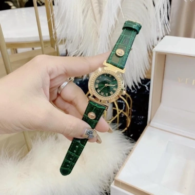 Đồng hồ Versace nữ đính cúc mặt tròn 26mm dây da đá - Bảo hành 12 tháng, giá 225.000 VND, tuyển sỉ toàn quốc