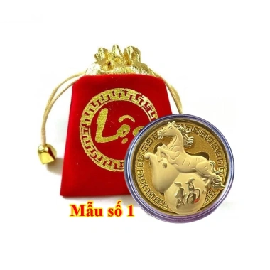 Đồng xu hình Ngựa 2.026 - 3 mẫu, kèm túi đỏ may mắn, giá ưu đãi 9.000₫ 10