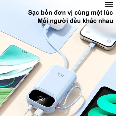 Dosen PD22.5W Power Bank 10.000mAh/25.000mAh, Dây Đôi, Màn Hình LED Tích Hợp - Giá 389.800 VND 7