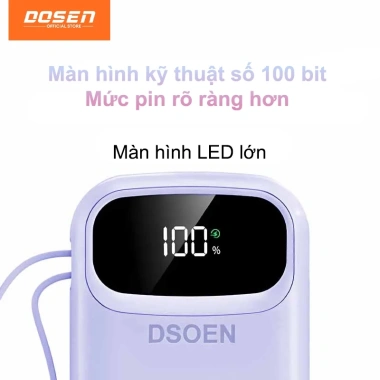 Dosen PD22.5W Power Bank Dây Đôi, LED, 10.000-42.000mAh - Sạc Nhanh, Siêu Nhẹ 4