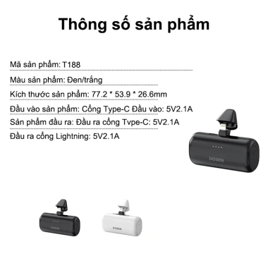 Dosen Pro 7.000mAh Power Bank Type-C sạc nhanh cho điện thoại, đồng hồ, tai nghe - 179.800₫ 9