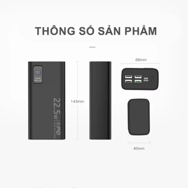 Dosen Pro K7 PD 22.5W - Sạc nhanh 10.000-50.000mAh, Pin dự phòng LED tích hợp, giá chỉ 228.626 VND 9