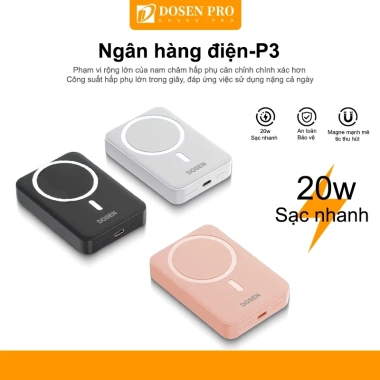 Dosen Pro Mini P3 12.000mAh Không Dây 22.5W Sạc Nhanh Nam Châm Giá 300.909 VND Dosen Pro Mini P3 12.000mAh Không Dây 22.5W Sạc Nhanh Nam Châm Giá 300.909 VND
