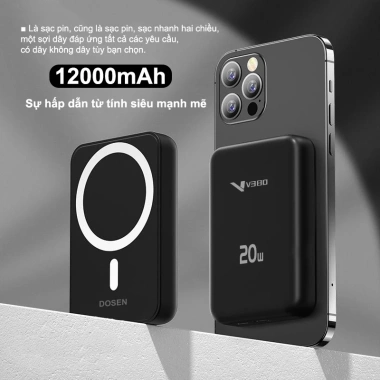 Dosen Pro Mini P3 12.000mAh Không Dây 22.5W Sạc Nhanh Nam Châm Giá 300.909 VND