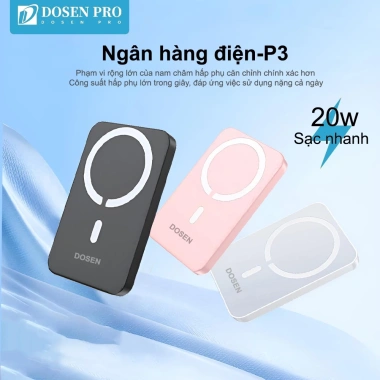 Dosen Pro Mini Power Bank 12.000mAh 22.5W Sạc Nhanh Không Dây với Nam Châm - Giá 300.909đ Dosen Pro Mini Power Bank 12.000mAh 22.5W Sạc Nhanh Không Dây với Nam Châm - Giá 300.909đ