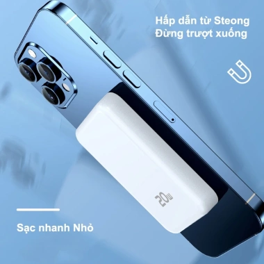 Dosen Pro Mini Power Bank 12.000mAh 22.5W Sạc Nhanh Không Dây với Nam Châm - Giá 300.909đ