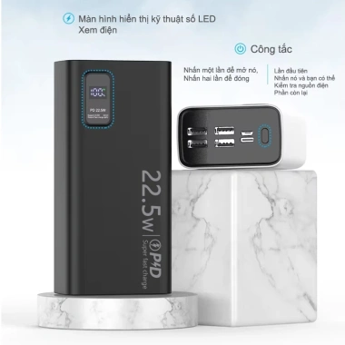 Dosen Pro PD22.5W Power Bank 10.000-50.000mAh màn hình LED tích hợp, giá 228.626₫ 3