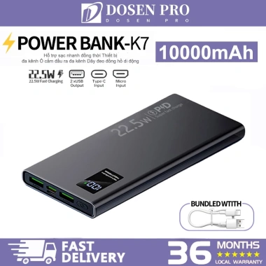 Dosen Pro PD22.5W Sạc Dự Phòng 10.000-12.000mAh, Màn Hình LED Tích Hợp - Giá 228.626 VND