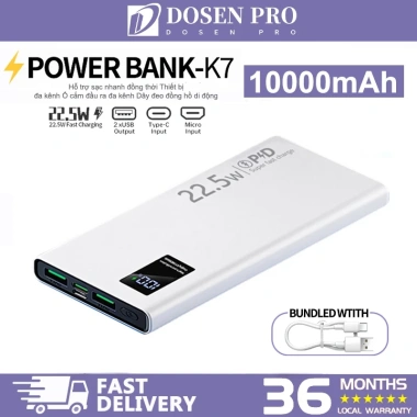 Dosen Pro PD22.5W Sạc Dự Phòng 10.000-12.000mAh, Màn Hình LED Tích Hợp - Giá 228.626 VND