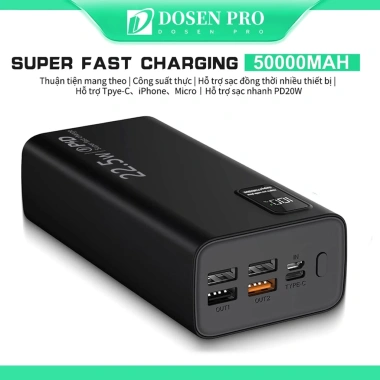 Dosen Pro Power Bank PD 22.5W - Pin 10.000‑50.000mAh, Màn Hình LED Tích Hợp, Giá 228.626₫