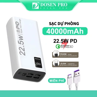 Dosen Pro Power Bank PD 22.5W - Pin 10.000‑50.000mAh, Màn Hình LED Tích Hợp, Giá 228.626₫ 10