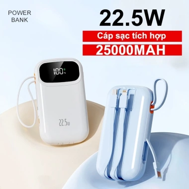 DOSEN PRO Sạc dự phòng 25.000mAh PD 22.5W Dây đôi, màn hình LED, thiết kế di động, giá 389.800₫ 6