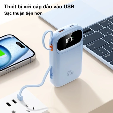 DOSEN PRO Sạc dự phòng 25.000mAh PD 22.5W Dây đôi, màn hình LED, thiết kế di động, giá 389.800₫ 8