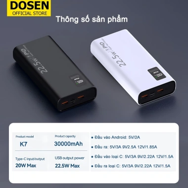 Dosen Pro Sạc Dự Phòng PD22.5W 30.000mAh - Pin Dự Phòng 80.000mAh, Màn Hình LED, Giá 228.626 VND 8