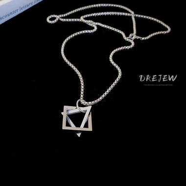 DREJEW Dây chuyền vòng cổ thép không gỉ hình tam giác thiết kế nặng nề - Giá ưu đãi 46.500 VND