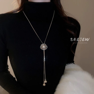 DREJEW Vòng cổ tua rua điều chỉnh, kim cương, ngọc trai - Dây chuyền áo len Hàn Quốc 3 DREJEW Vòng cổ tua rua điều chỉnh, kim cương, ngọc trai - Dây chuyền áo len Hàn Quốc 3