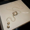 DREJEW Vòng cổ tua rua điều chỉnh, kim cương, ngọc trai - Dây chuyền áo len Hàn Quốc 4