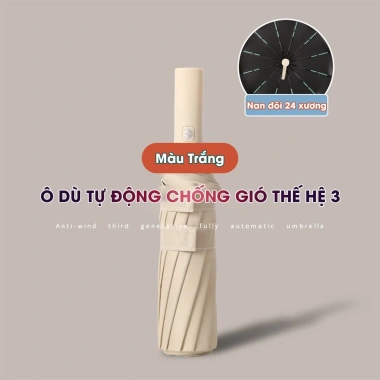 Dù Che Mưa Nắng Tự Động Mini 24 Nan Gấp Gọn, 2 Người Ngoài Trời, Chống Lật, Cản 99% UV - 108.400 VND 3