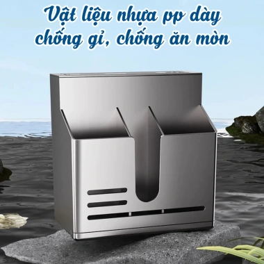 Đũa Dao Kèm Khay Thoát Nước Gắn Tường, Hộp Đựng Dao Kéo Nhà Bếp Không Cần Khoan 43.000 VND