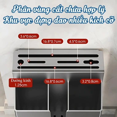 Đũa Dao Kèm Khay Thoát Nước Gắn Tường, Hộp Đựng Dao Kéo Nhà Bếp Không Cần Khoan 43.000 VND