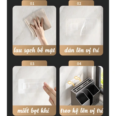 Đũa Dao Kèm Khay Thoát Nước Gắn Tường, Hộp Đựng Dao Kéo Nhà Bếp Không Cần Khoan 43.000 VND