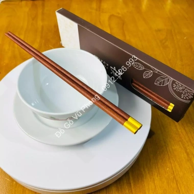 Đũa Gỗ Đàn Hương Đỏ Cao Cấp - Hộp 10 Đôi Không Sơn PU, Tự Nhiên, Giá Ưu Đãi 75.000 VND 4