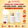 Đui đèn E27 điều khiển từ xa có hẹn giờ pin tiện lợi Combo đèn ngủ Đui tường ngắn và Đui điều khiển và Bóng LED giảm giá 50.470 VND