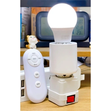 Đui đèn E27 điều khiển từ xa có hẹn giờ pin tiện lợi Combo đèn ngủ Đui tường ngắn và Đui điều khiển và Bóng LED giảm giá 50.470 VND 3