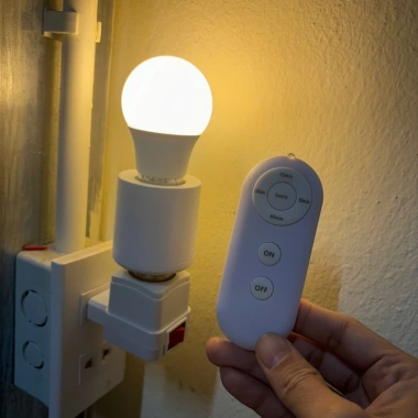 Đui đèn E27 điều khiển từ xa có hẹn giờ pin tiện lợi Combo đèn ngủ Đui tường ngắn và Đui điều khiển và Bóng LED giảm giá 50.470 VND 9