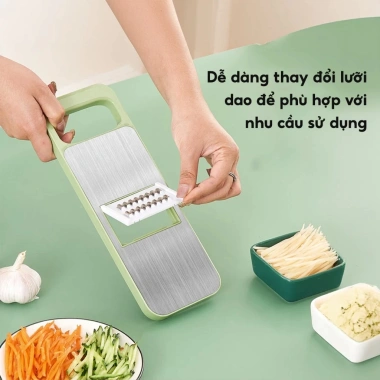Dụng Cụ Bào Nạo Rau Củ Quả 6 Lưỡi Dao Inox 304 JYoohome Bào Sợi An Toàn Tiện Lợi 39k