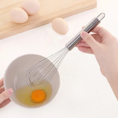 Dụng cụ đánh trứng cầm tay inox, phới lồng tròn mạnh, khuấy bột và đánh kem chỉ 19.900 VNĐ