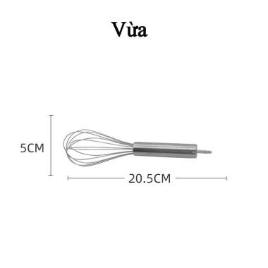 Dụng cụ đánh trứng cầm tay inox, phới lồng tròn mạnh, khuấy bột và đánh kem chỉ 19.900 VNĐ