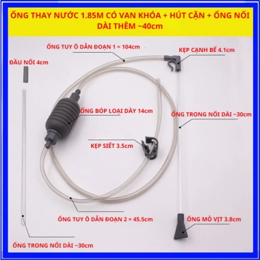 Dụng Cụ Hút Cặn Bể Cá QUANLONG Loại Bỏ Cặn Bẩn, Thay Nước Bể Thủy Sinh, Giá 24k 7