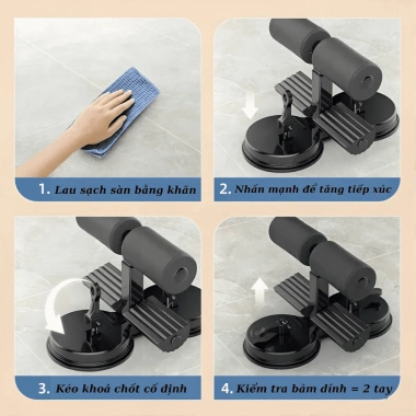Dụng Cụ Kê Chân Tập Gập Bụng 2 Đế Hút Chân Chắc Chắn và Dây Kháng Lực 96.000đ