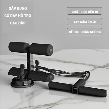 Dụng Cụ Kê Chân Tập Gập Bụng Cao Cấp - 2 Đế Hút Chân Không Trượt, Kèm Dây Kháng Lực Đa Năng, Tiết Kiệm Không Gian, Giá 99.000₫