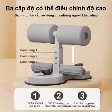 Dụng Cụ Kê Chân Tập Gập Bụng Cao Cấp - 2 Đế Hút Chân Không Trượt, Kèm Dây Kháng Lực Đa Năng, Tiết Kiệm Không Gian, Giá 99.000₫
