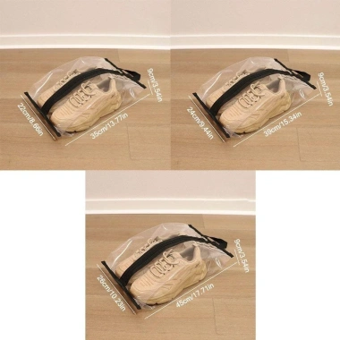 Dụng cụ sắp xếp giày gập trong suốt, túi lưới chống thấm, bảo vệ ẩm, di động - 48.708 VND 3