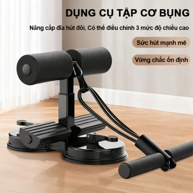 Dụng cụ tập cơ bụng có dây kéo, đế hút chân không - Gập bụng tại nhà, chỉ 39k