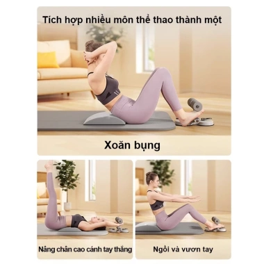 Dụng cụ tập cơ bụng có dây kéo, đế hút chân không - Gập bụng tại nhà, chỉ 39k