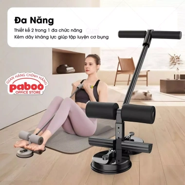 Dụng cụ tập cơ bụng PABOO đa năng tại nhà - 2 đế hút chân không, trụ chữ T, giảm eo béo, chỉ 95.000 VND 6